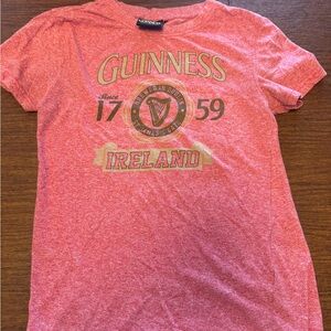 Guinness Heather Red Tee with Gold Print